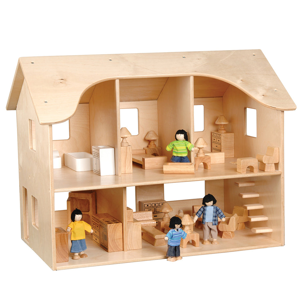 Sturdy Baltic Birch Wooden Dollhouse | Open-Ended Play for Ages 3+