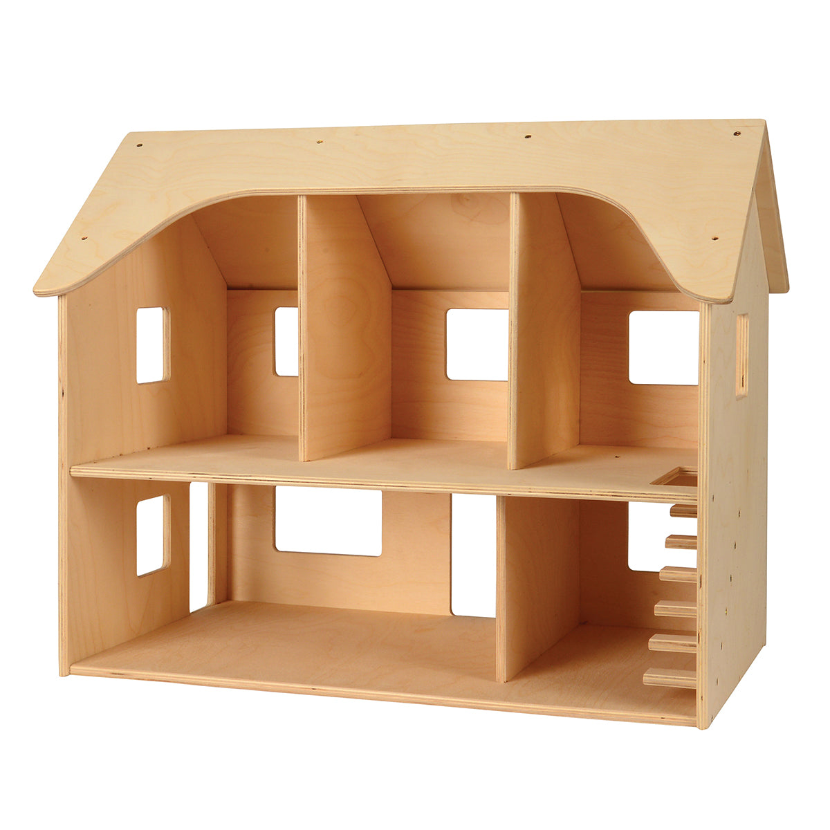 Sturdy Baltic Birch Wooden Dollhouse | Open-Ended Play for Ages 3+