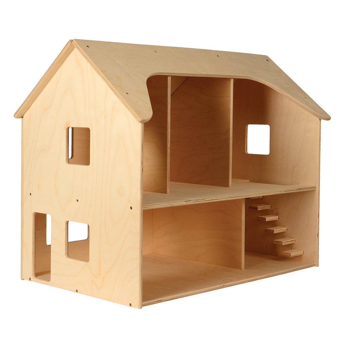 Sturdy Baltic Birch Wooden Dollhouse | Open-Ended Play for Ages 3+
