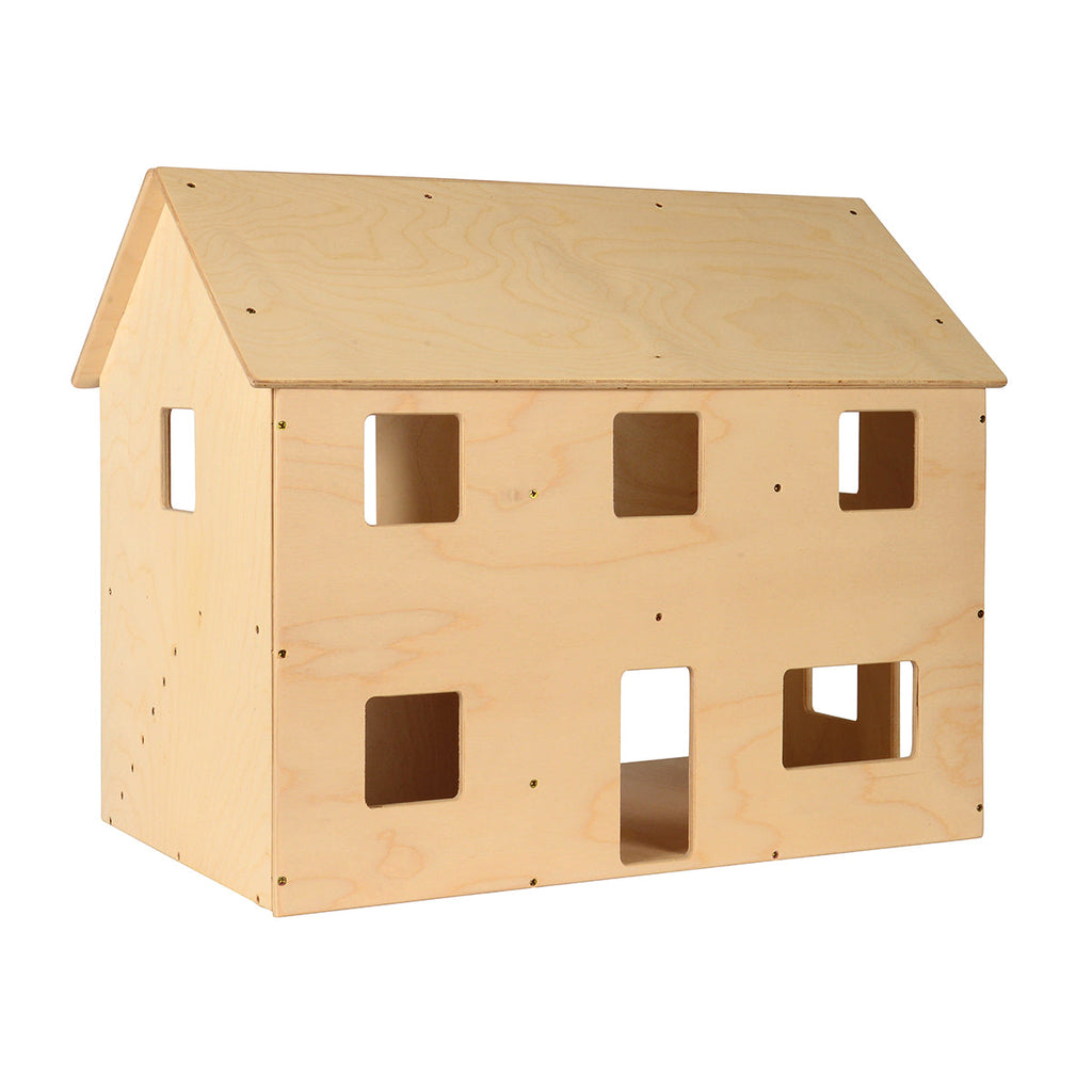 Sturdy Baltic Birch Wooden Dollhouse | Open-Ended Play for Ages 3+