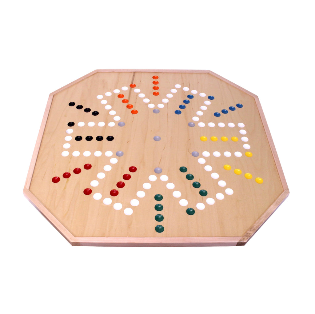Large 25 Deluxe Wooden Aggravation Marble Game Board, Double-Sided