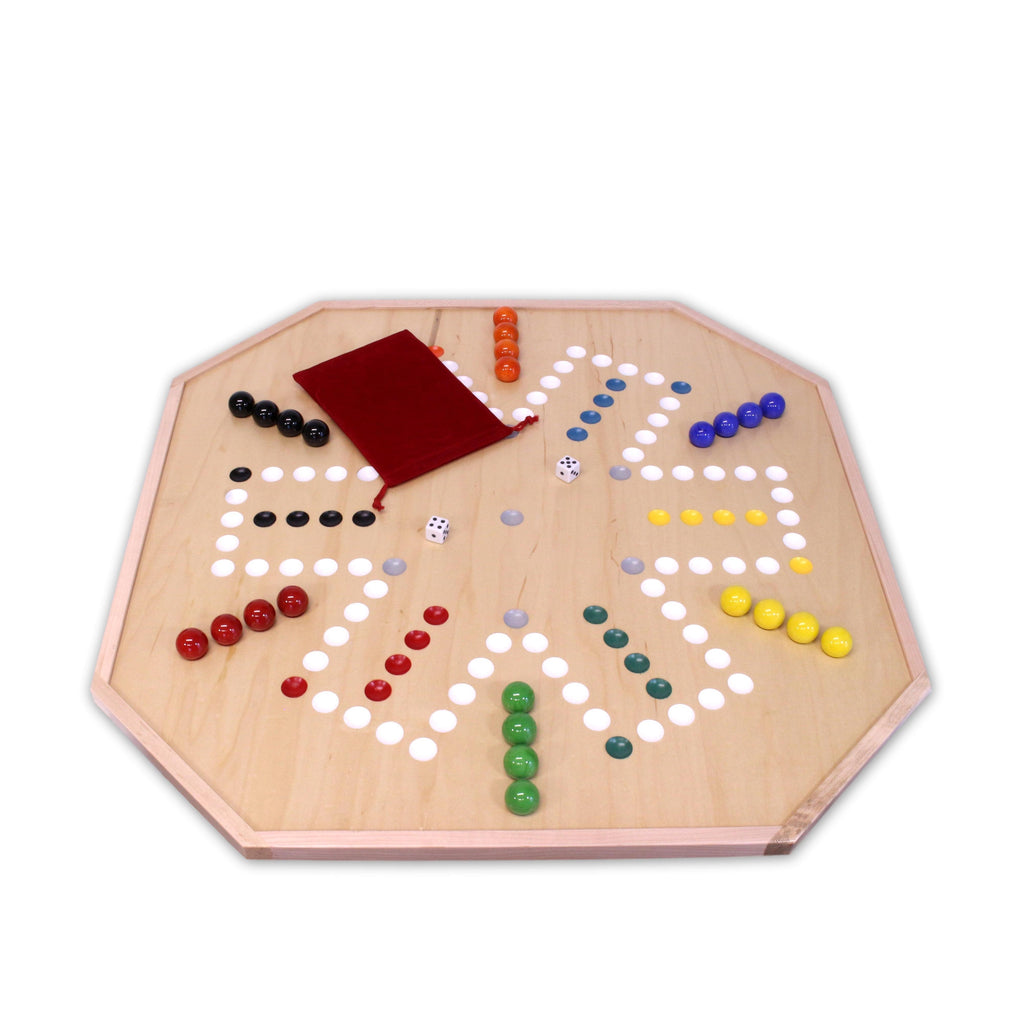 Large 25 Deluxe Wooden Aggravation Marble Game Board, Double-Sided