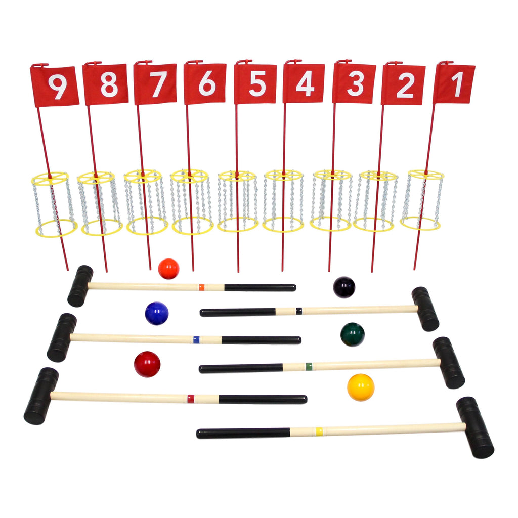 Deluxe Flag Croquet Golf Game Set, With Duffel Carry Bag