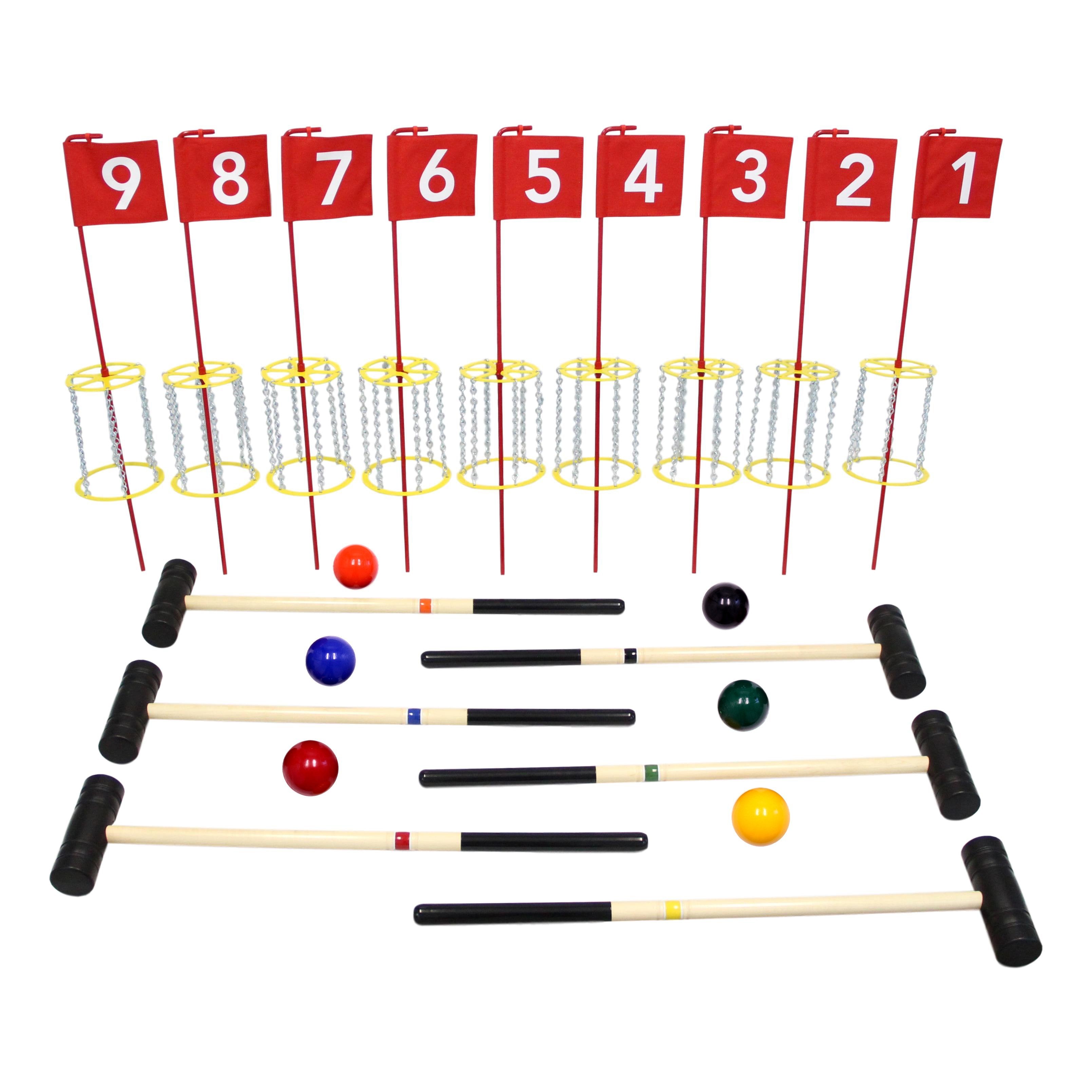 Deluxe Flag Croquet Golf Game Set, With Duffel Carry Bag
