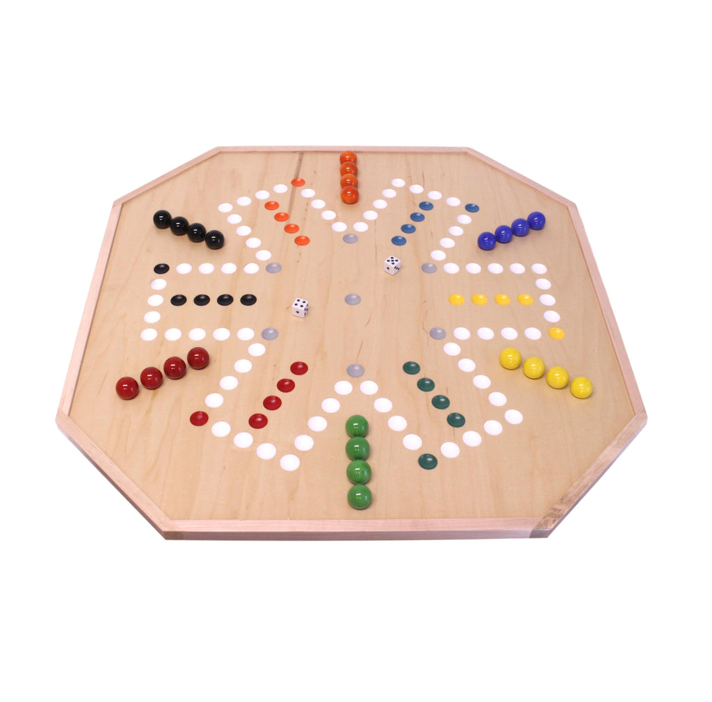 Large 25 Deluxe Wooden Aggravation Marble Game Board, Double-Sided