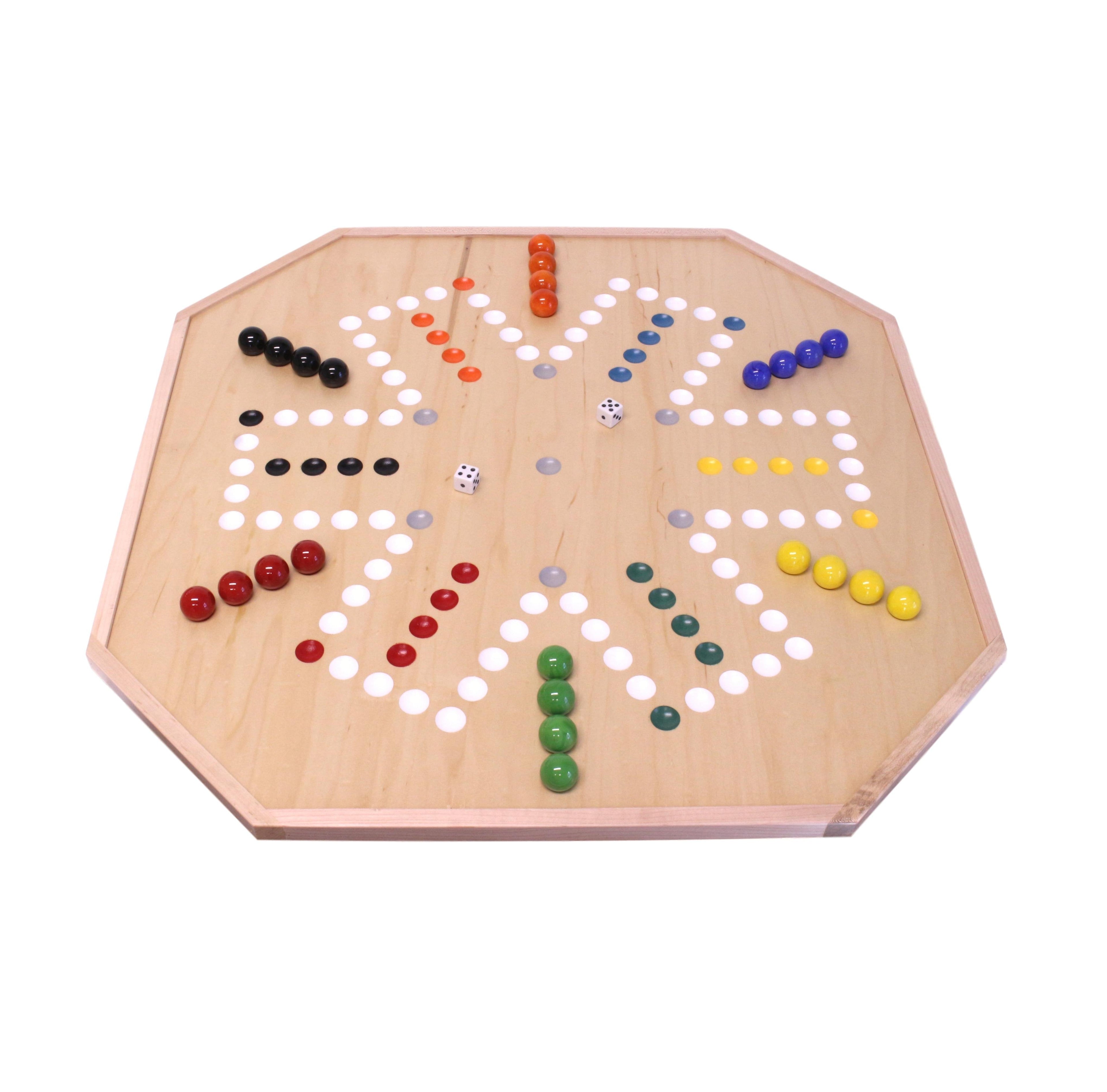 Large 25 Deluxe Wooden Aggravation Marble Game Board, Double-Sided