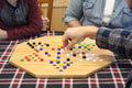 Hand-Painted Oak Wooden Chinese Checkers Board Game, 19 Wide