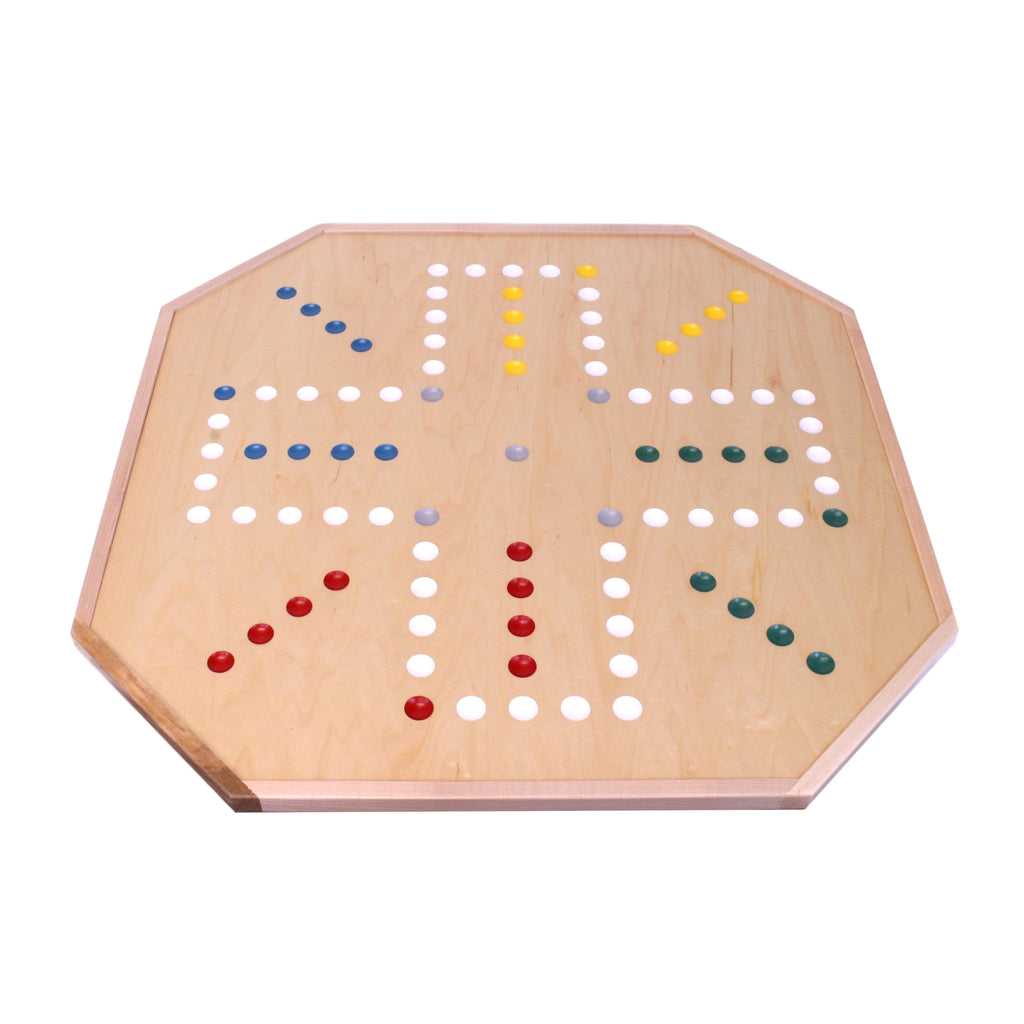 Large 25 Deluxe Wooden Aggravation Marble Game Board, Double-Sided