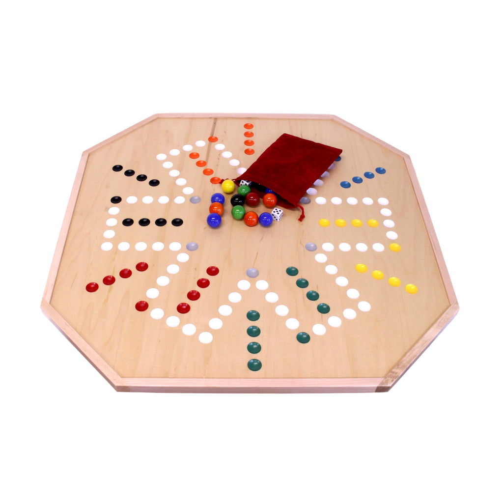 Large 25 Deluxe Wooden Aggravation Marble Game Board, Double-Sided
